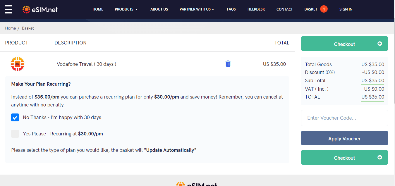 How to apply ESIM store coupon code